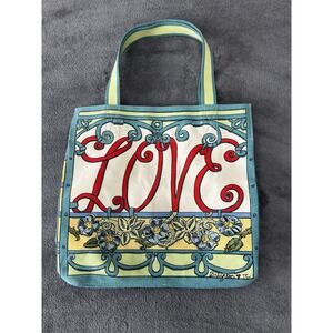 Brighton A Winter’s Love Multicolor Canvas Tote Bag Carryall Reusable Bag NWOT